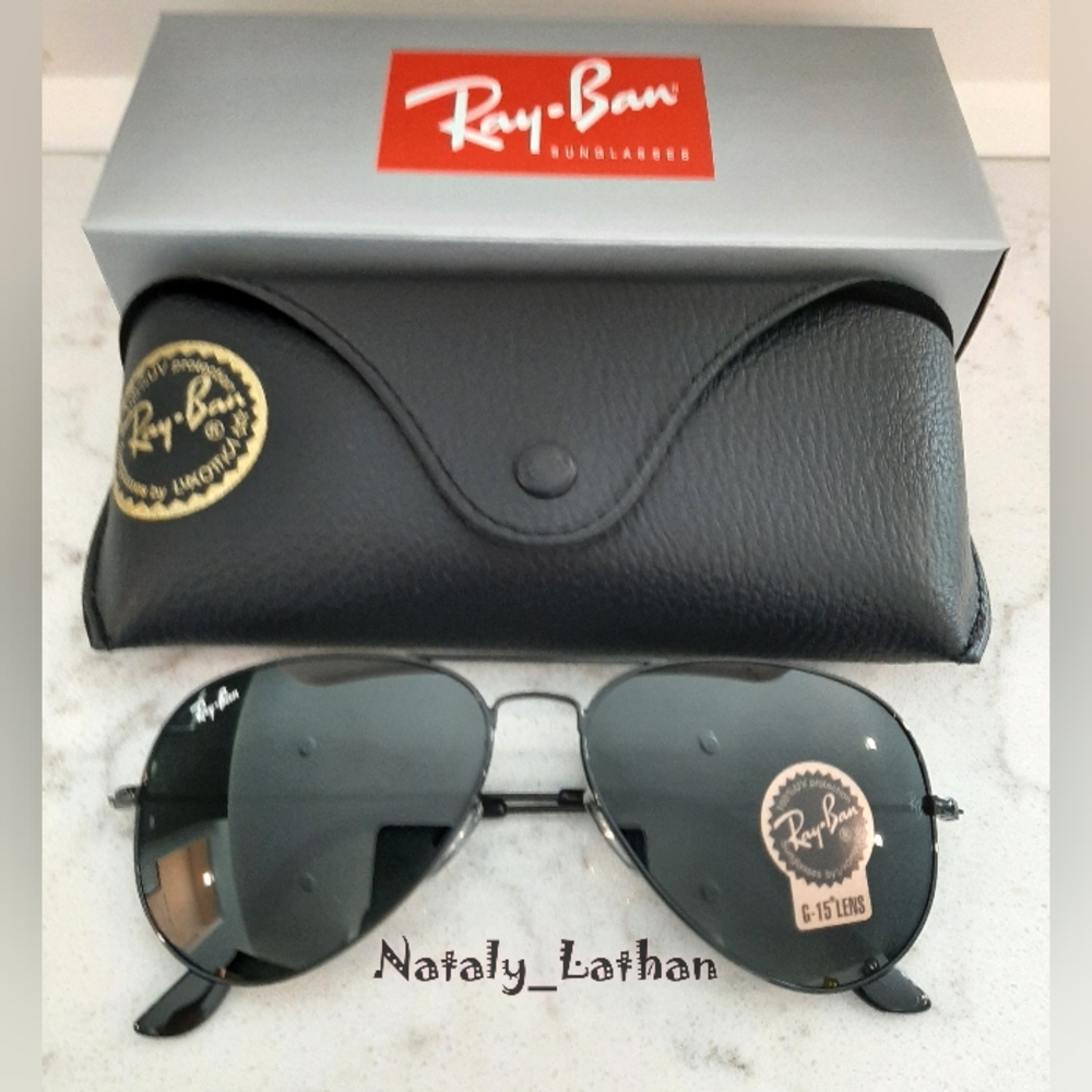 Ray-Ban (Store Display) Aviator All Black RB3025 - Picture 3 of 11
